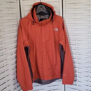 The North Face burnt orange full zip hide hoodie hypervent mens wind jac…